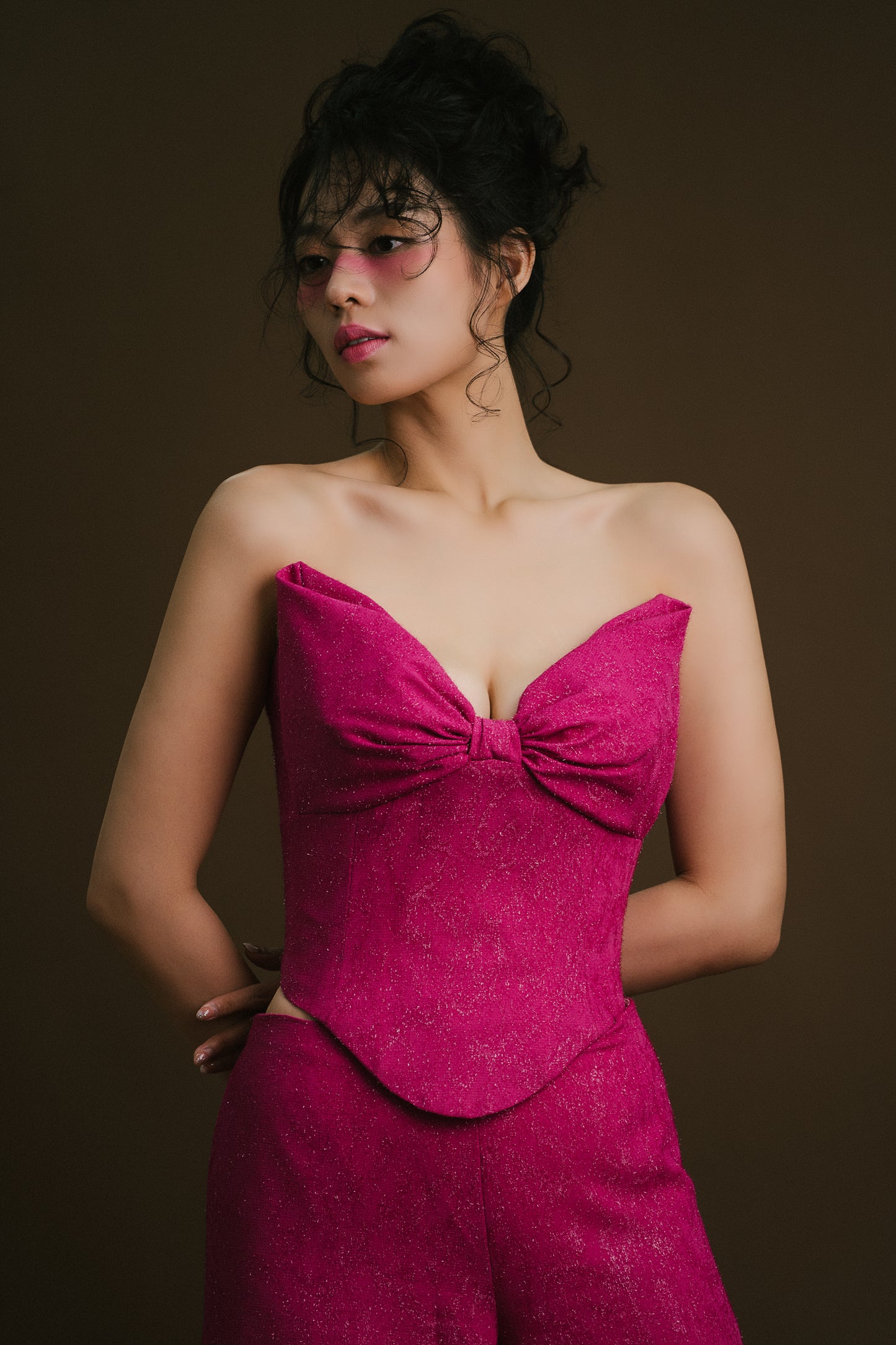 Magenda Bow Corset Top & Pants (Low- Waisted)
