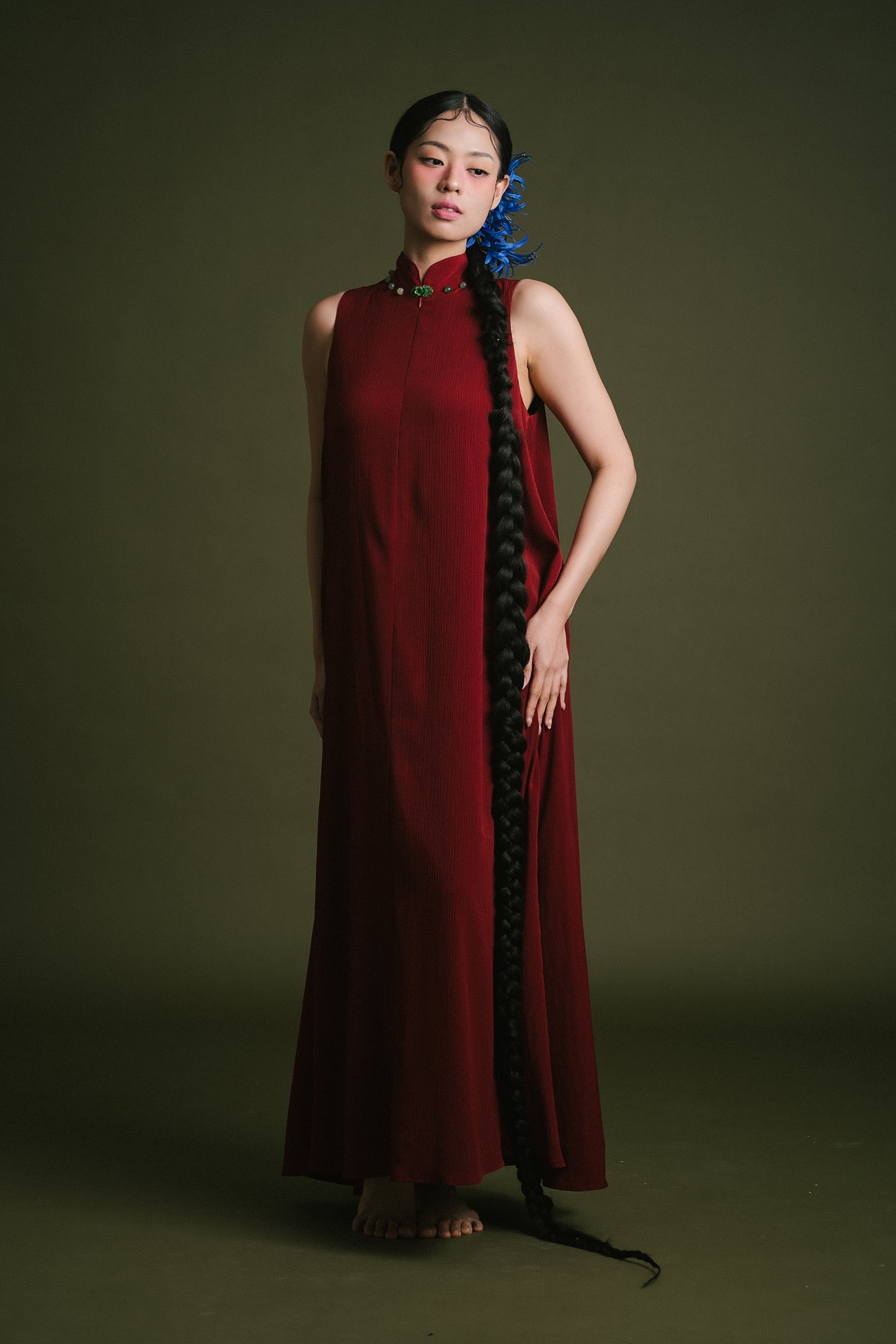 「品 pǐn」Jade Blossom Cheongsam with Pockets