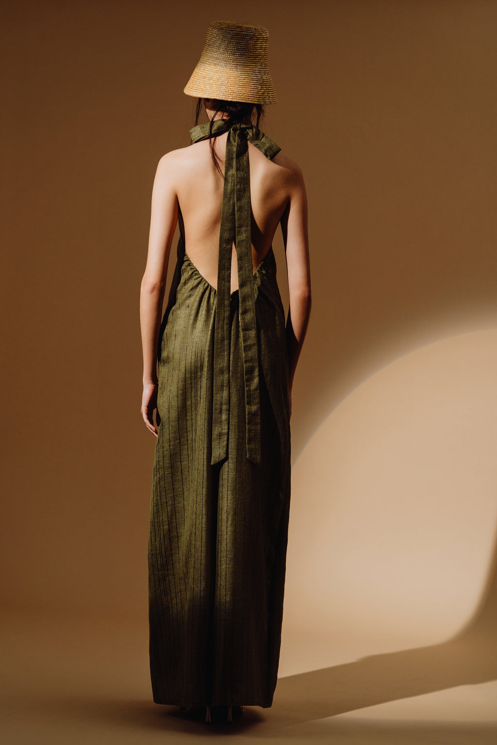 Linen Sequin Halter-Neck Jumpsuit and Bareback (Copy)