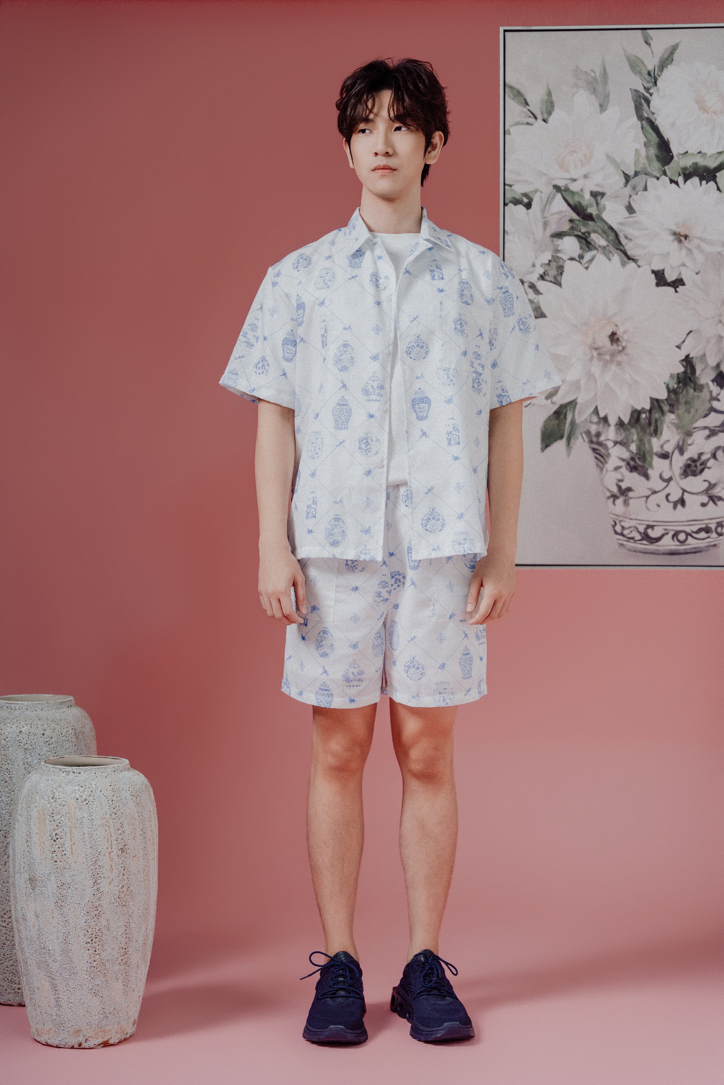 Chinoiserie Print Men's Lounge Co-ord Set