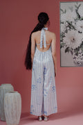 Chinoiesrie Print Halter-Neck Jumpsuit and Bareback