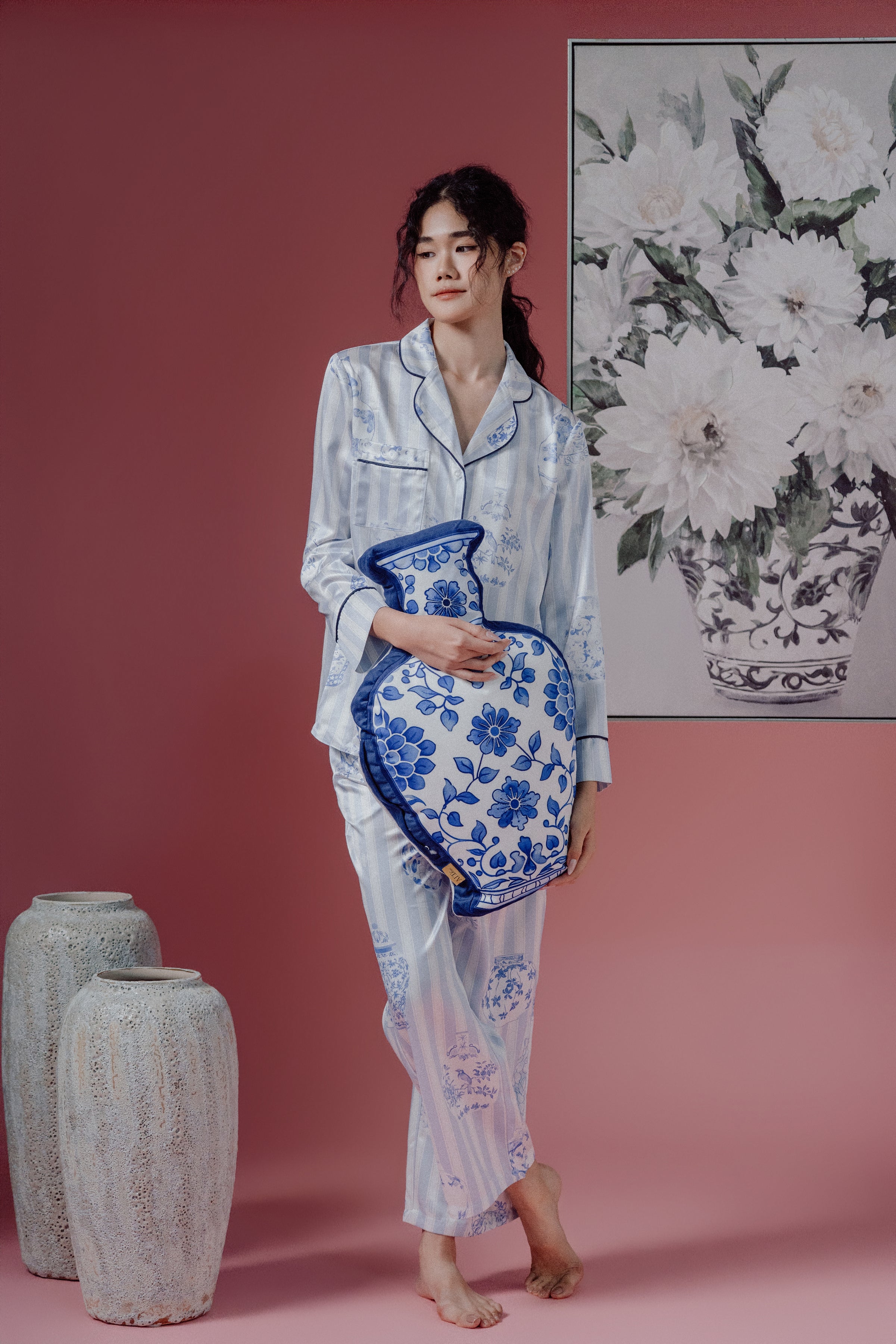 Chinoiserie Print Two-Pieces Pajamas