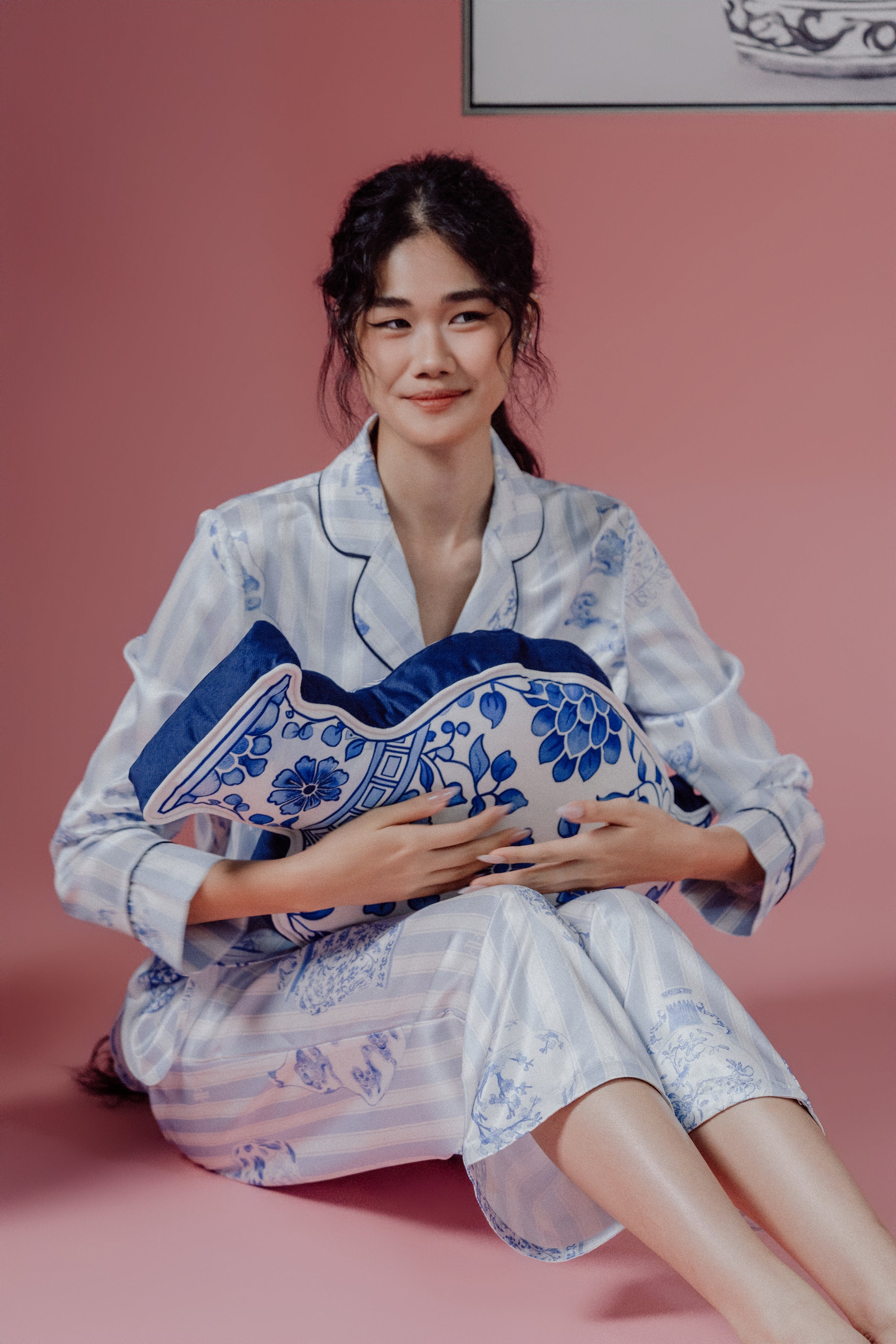 Chinoiserie Print Two-Pieces Pajamas