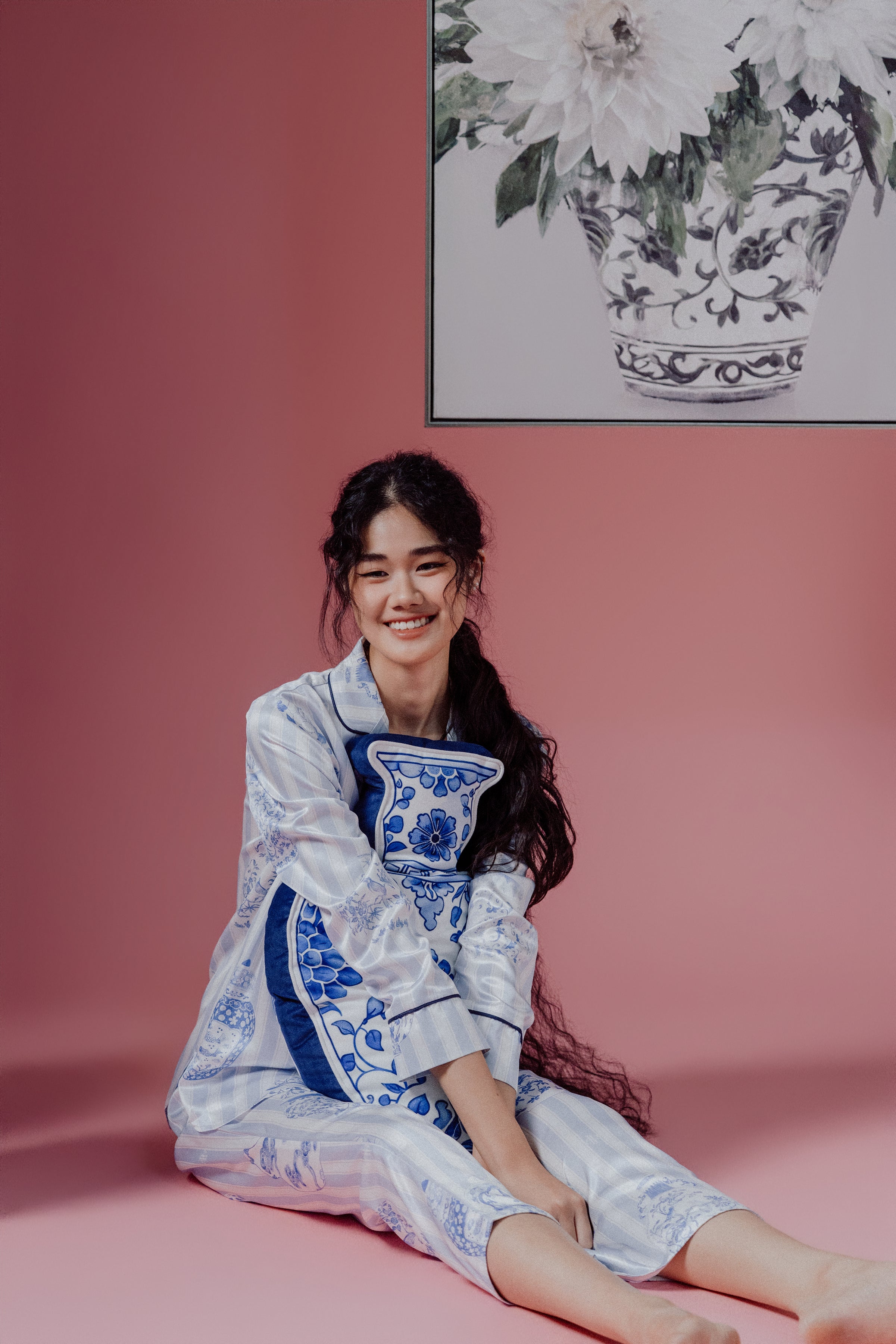 Chinoiserie Print Two-Pieces Pajamas