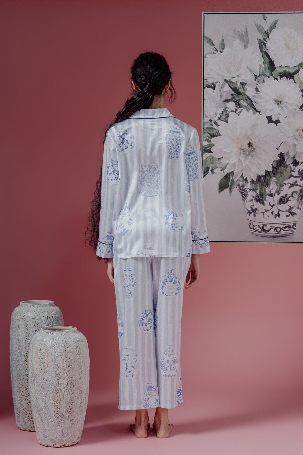 Chinoiserie Print Two-Pieces Pajamas