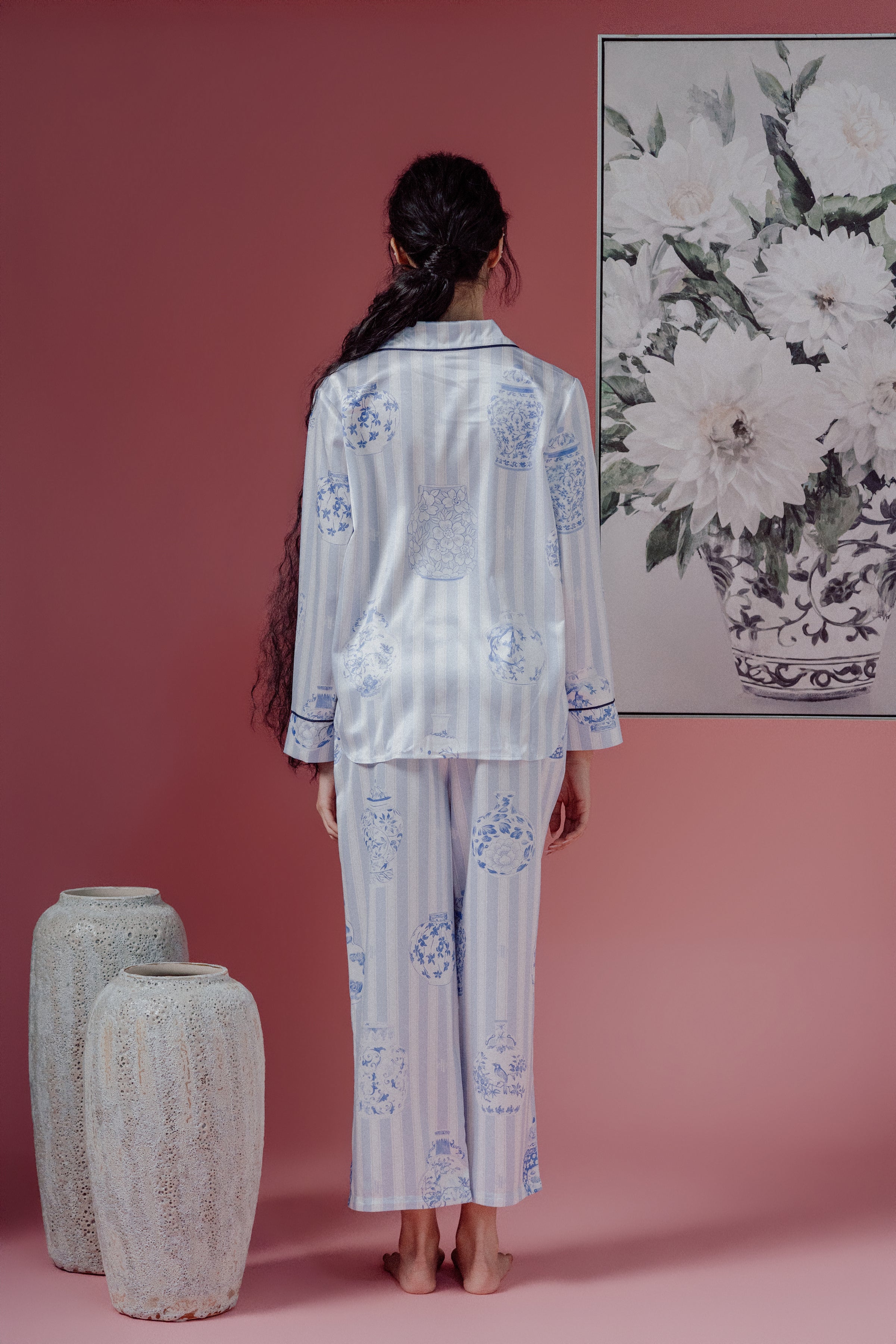 Chinoiserie Print Two-Pieces Pajamas