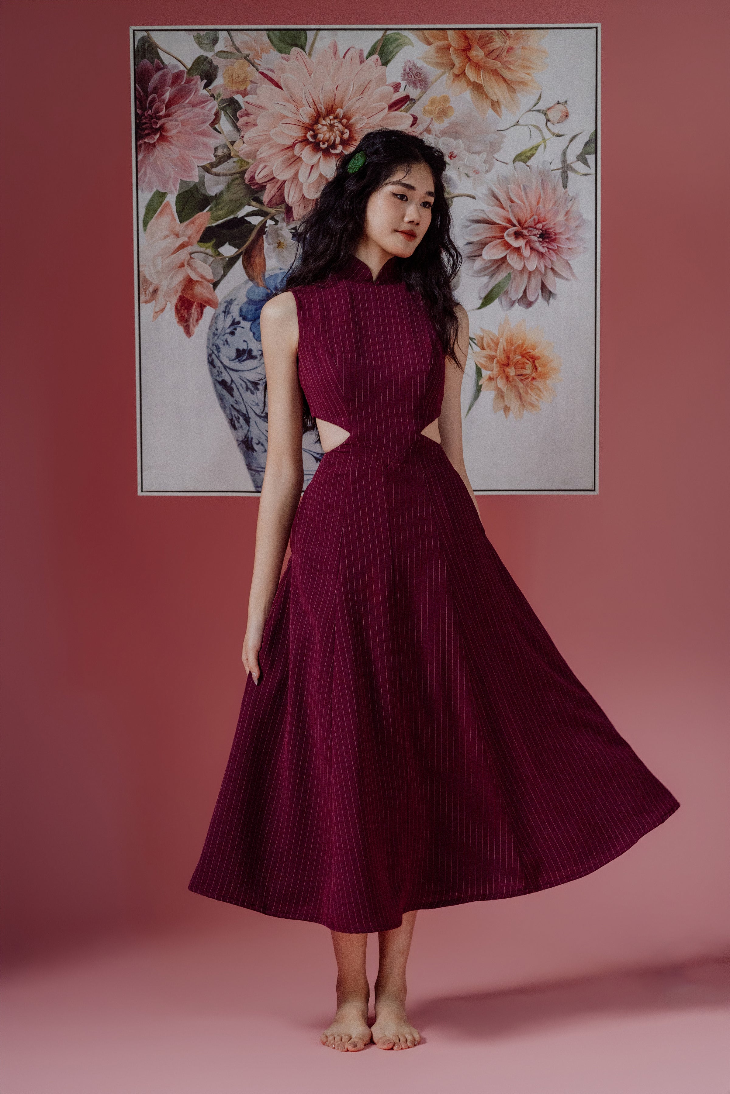 「雅 yǎ」Cut Out Cheongsam with Pockets (Sleevesless)