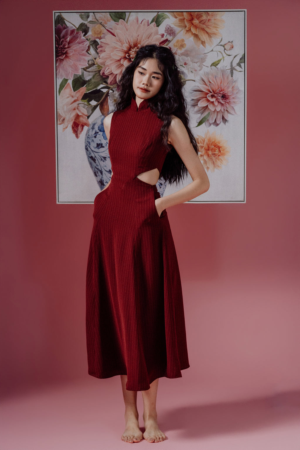 「雅 yǎ」Cut Out Cheongsam with Pockets (Sleevesless)
