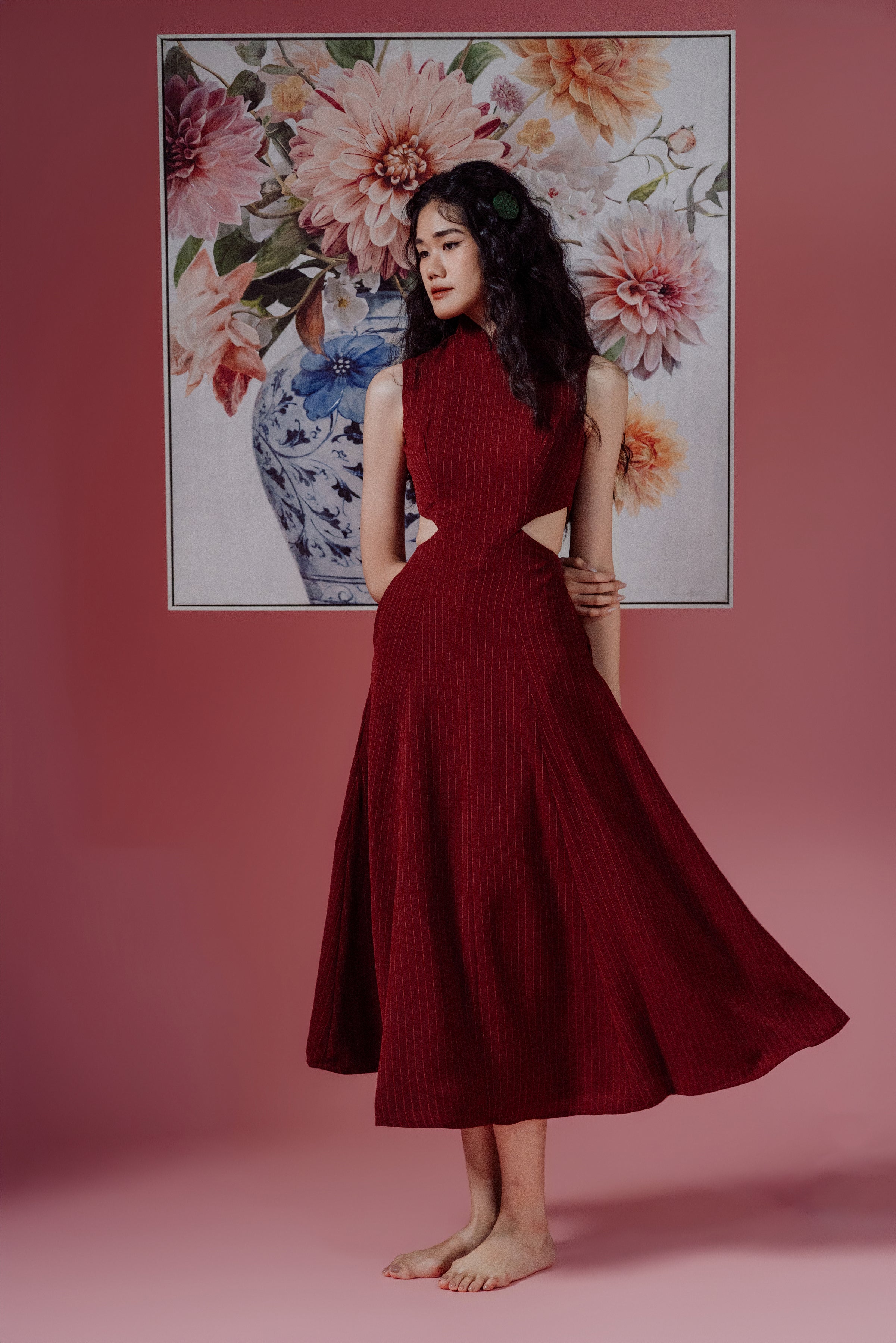 「雅 yǎ」Cut Out Cheongsam with Pockets (Sleevesless)