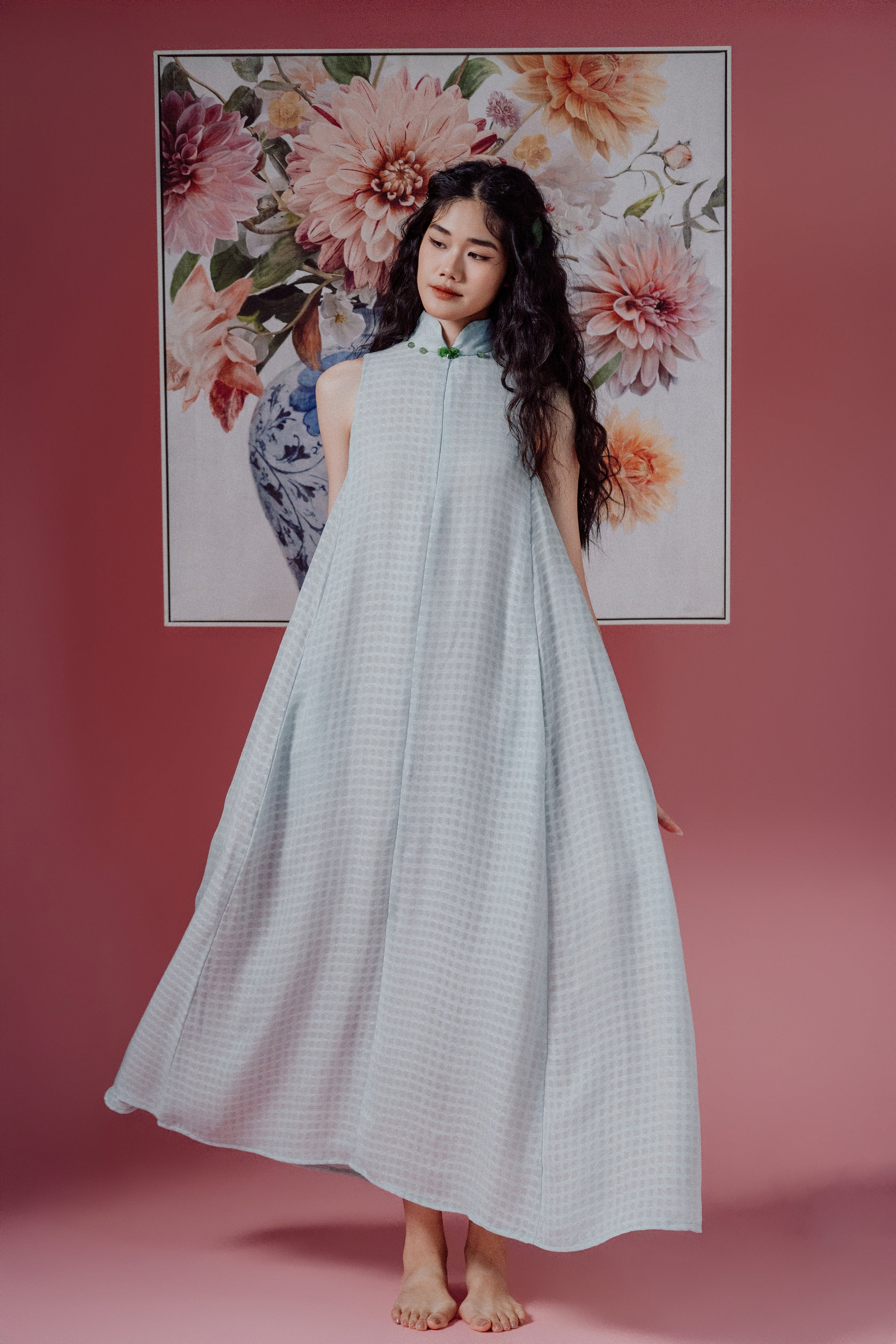 「品 pǐn」Jade Blossom Cheongsam with Pockets