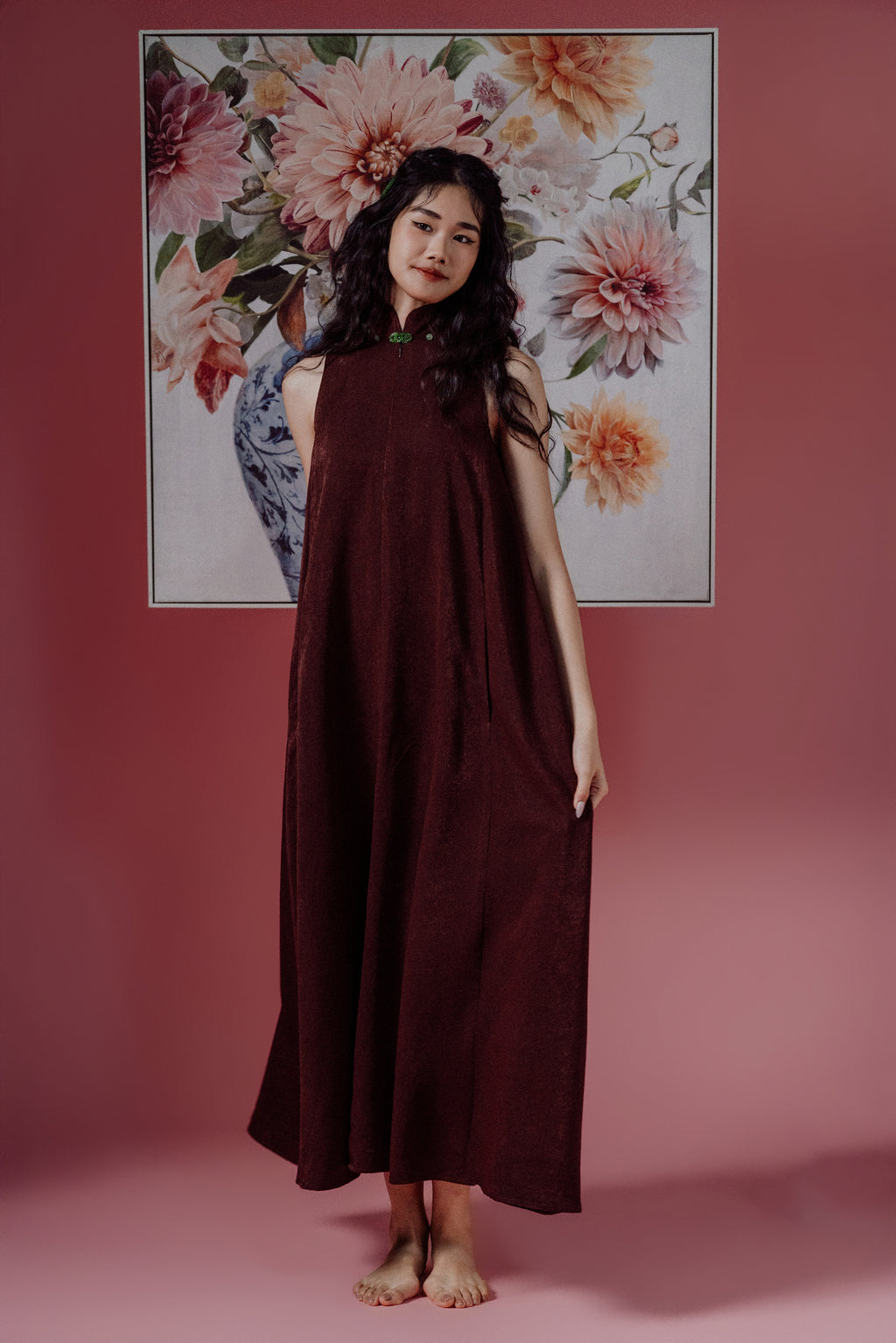 「品 pǐn」Jade Blossom Cheongsam with Pockets