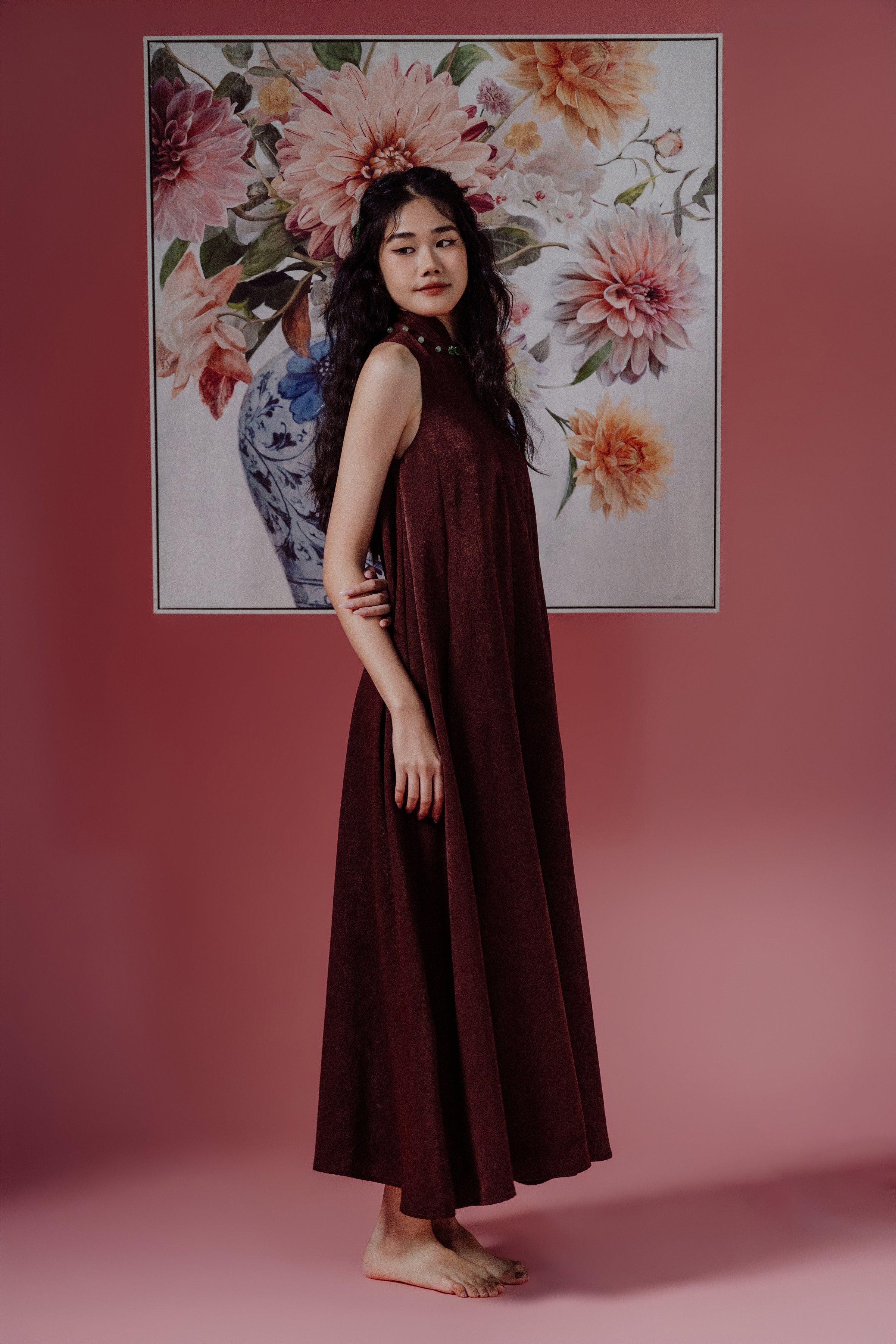 「品 pǐn」Jade Blossom Cheongsam with Pockets