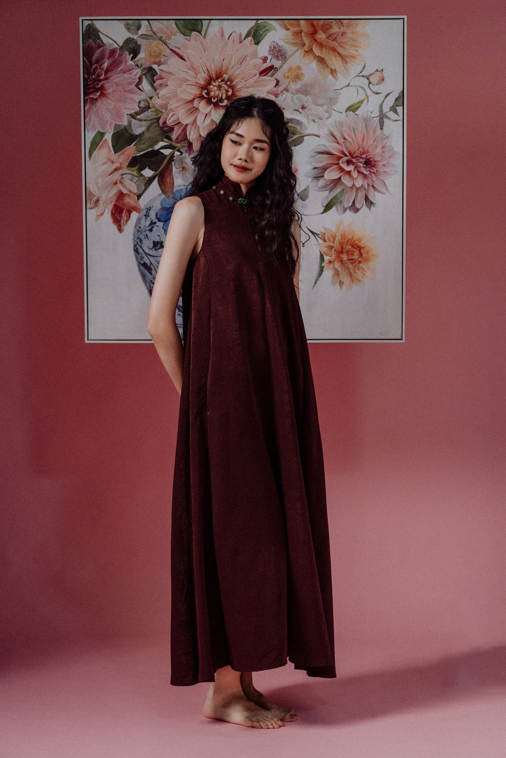 「品 pǐn」Jade Blossom Cheongsam with Pockets