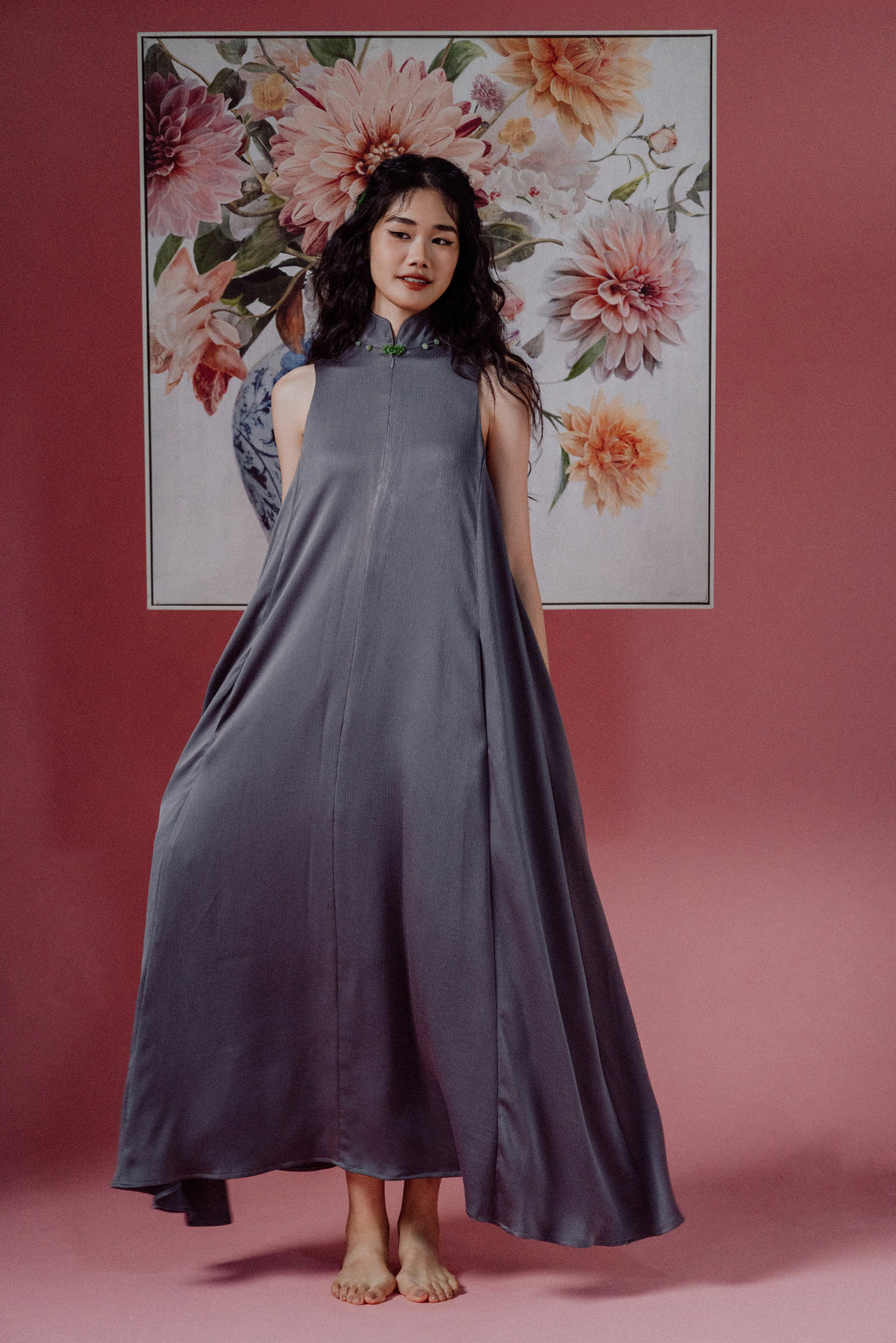 「品 pǐn」Jade Blossom Cheongsam with Pockets