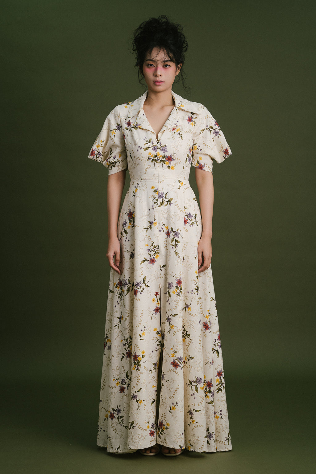 Wild Floral Shirt Dress with Pockets