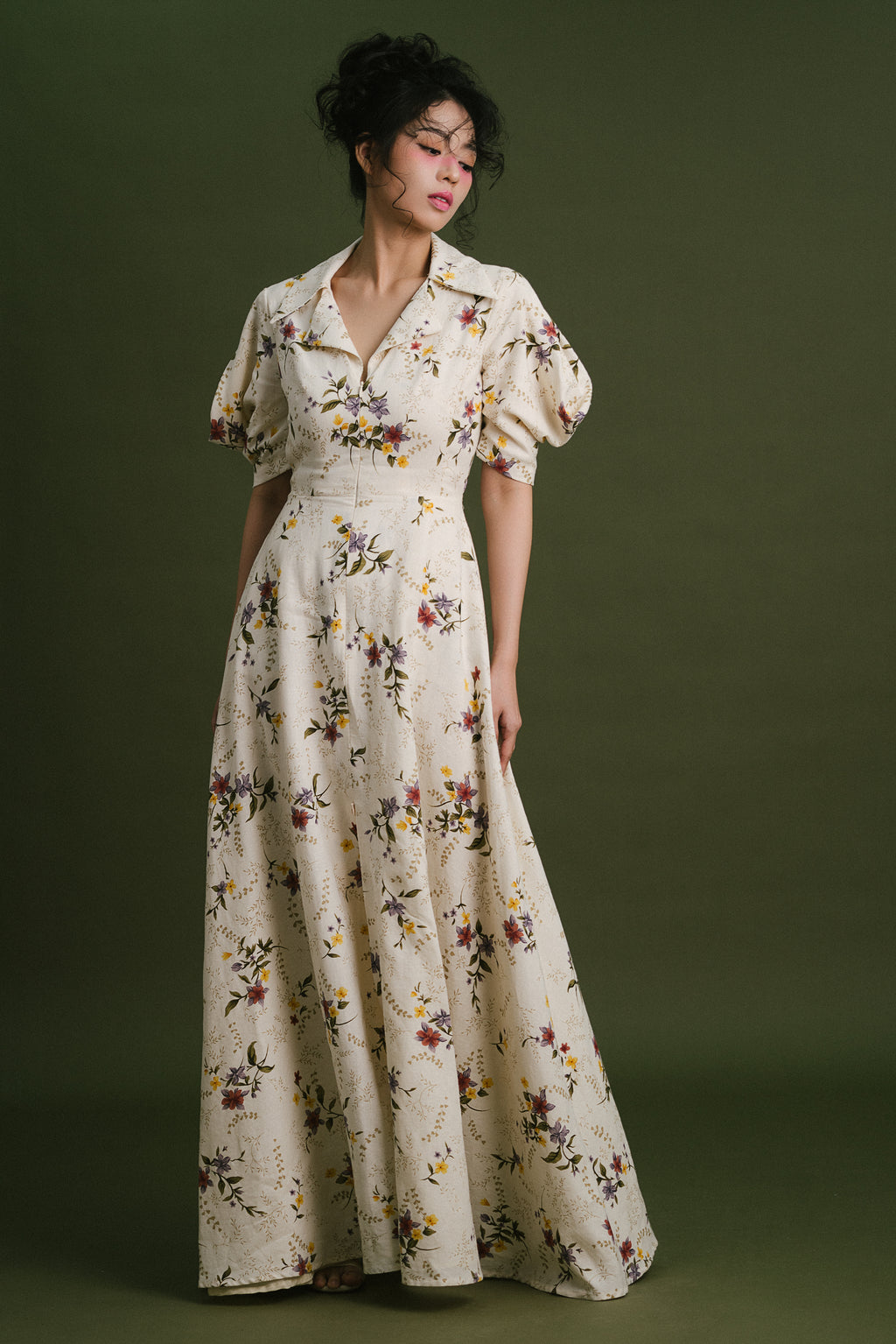 Wild Floral Shirt Dress with Pockets