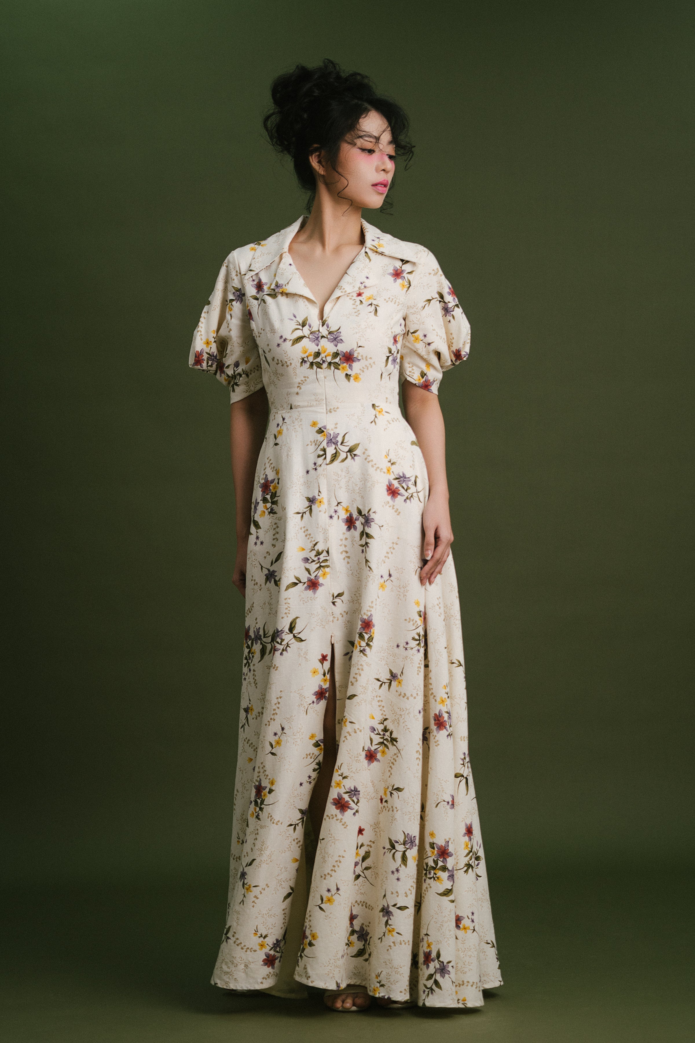 Wild Floral Shirt Dress with Pockets