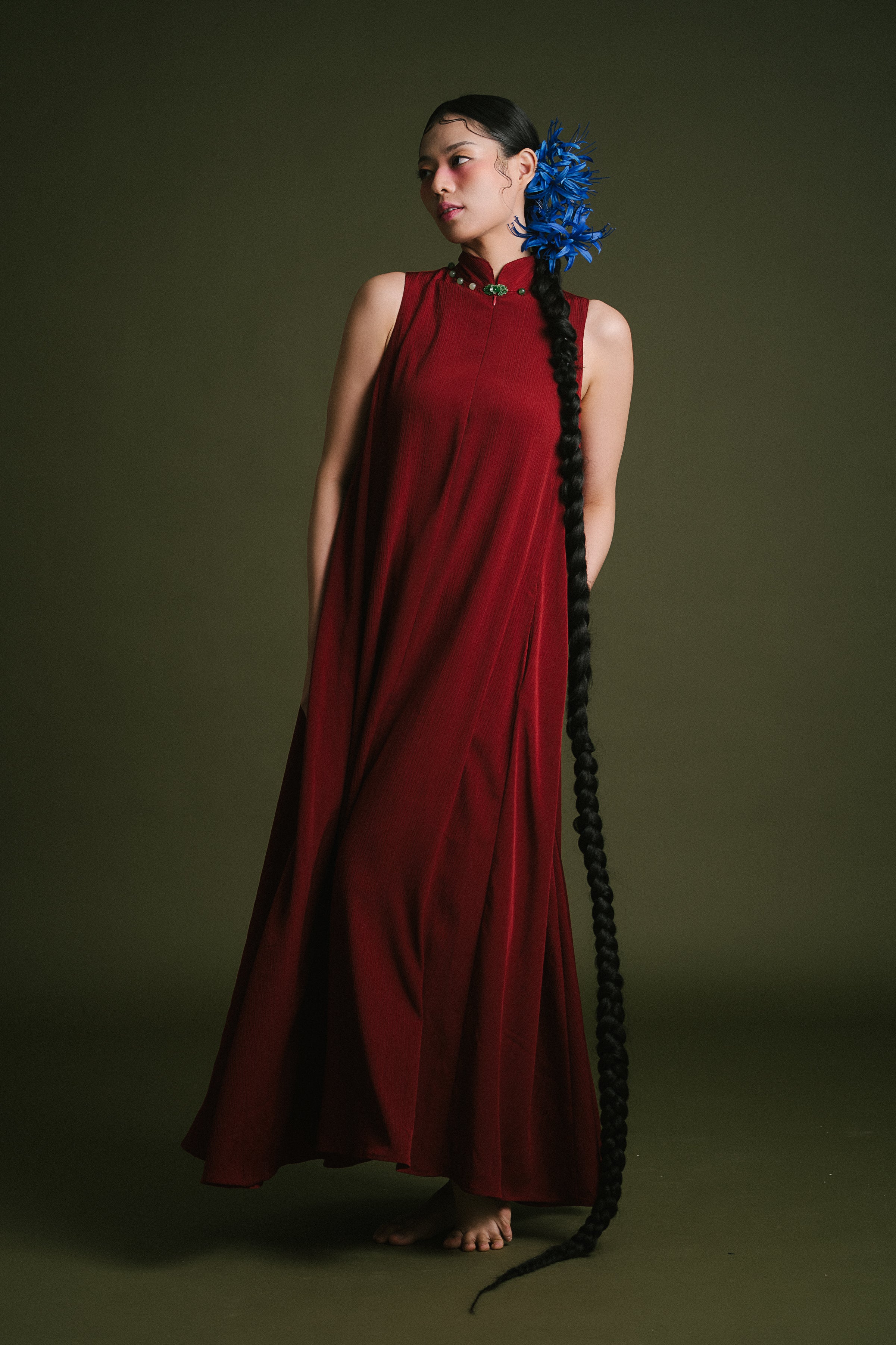 「品 pǐn」Jade Blossom Cheongsam with Pockets