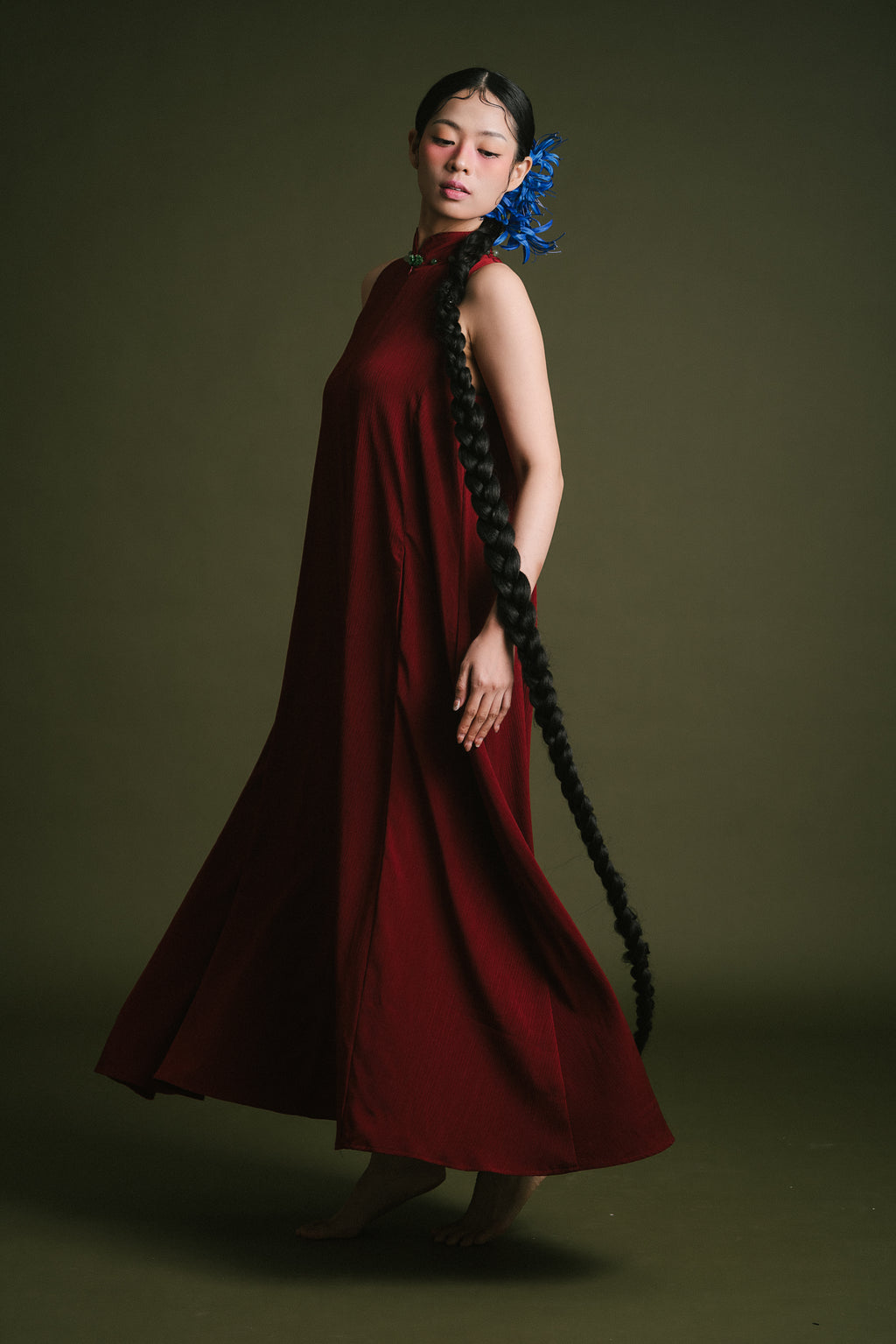 「品 pǐn」Jade Blossom Cheongsam with Pockets