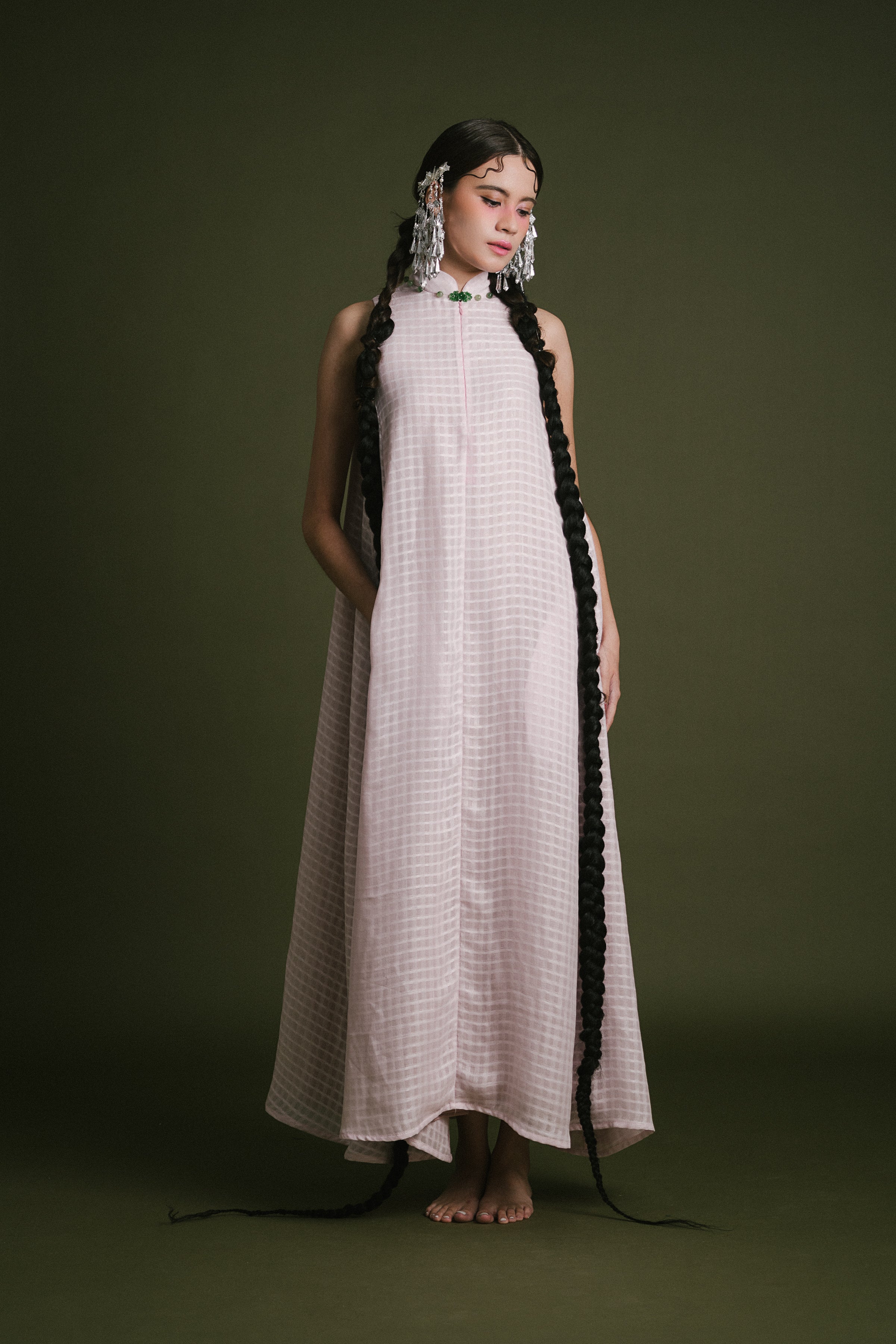 「品 pǐn」Jade Blossom Cheongsam with Pockets