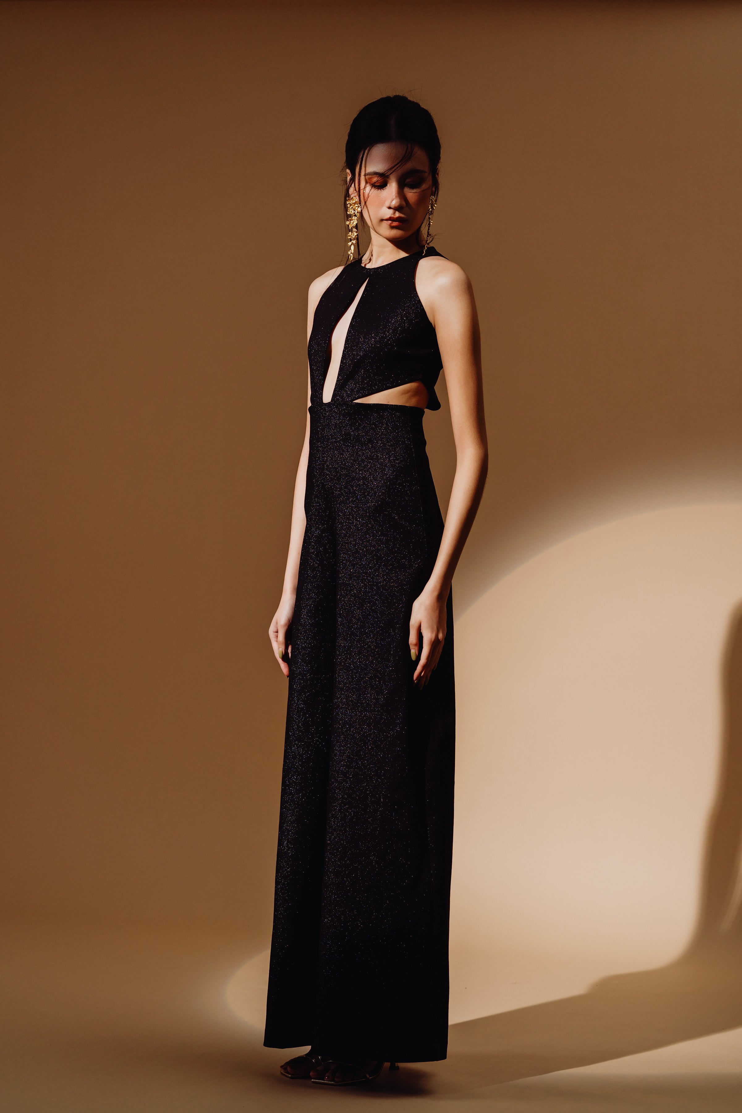 Denim Cut Out Long Jumpsuit