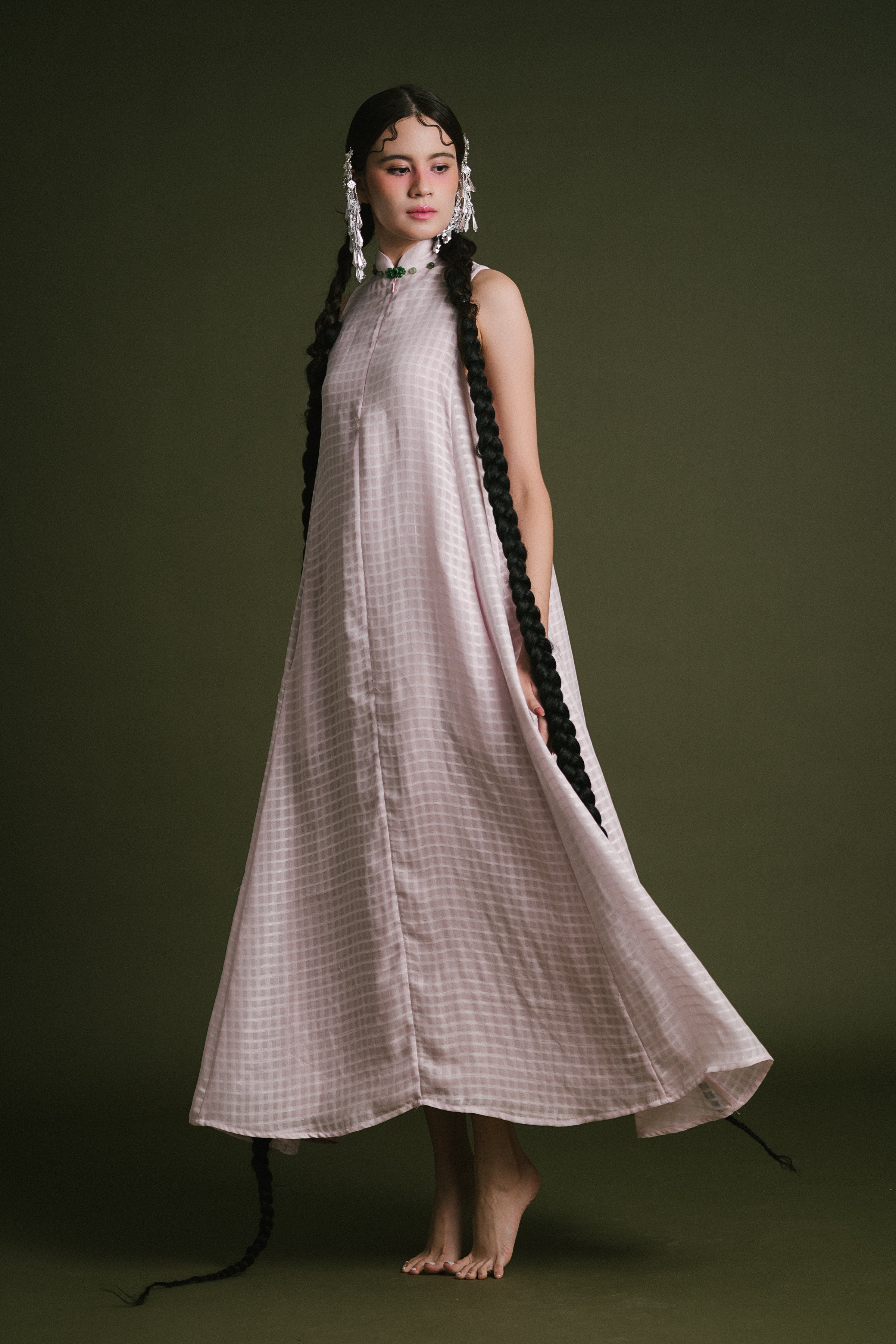 「品 pǐn」Jade Blossom Cheongsam with Pockets