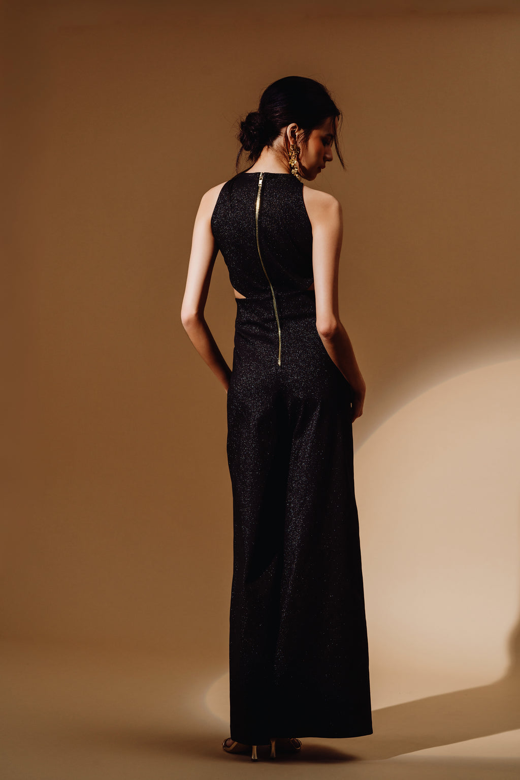 Denim Cut Out Long Jumpsuit