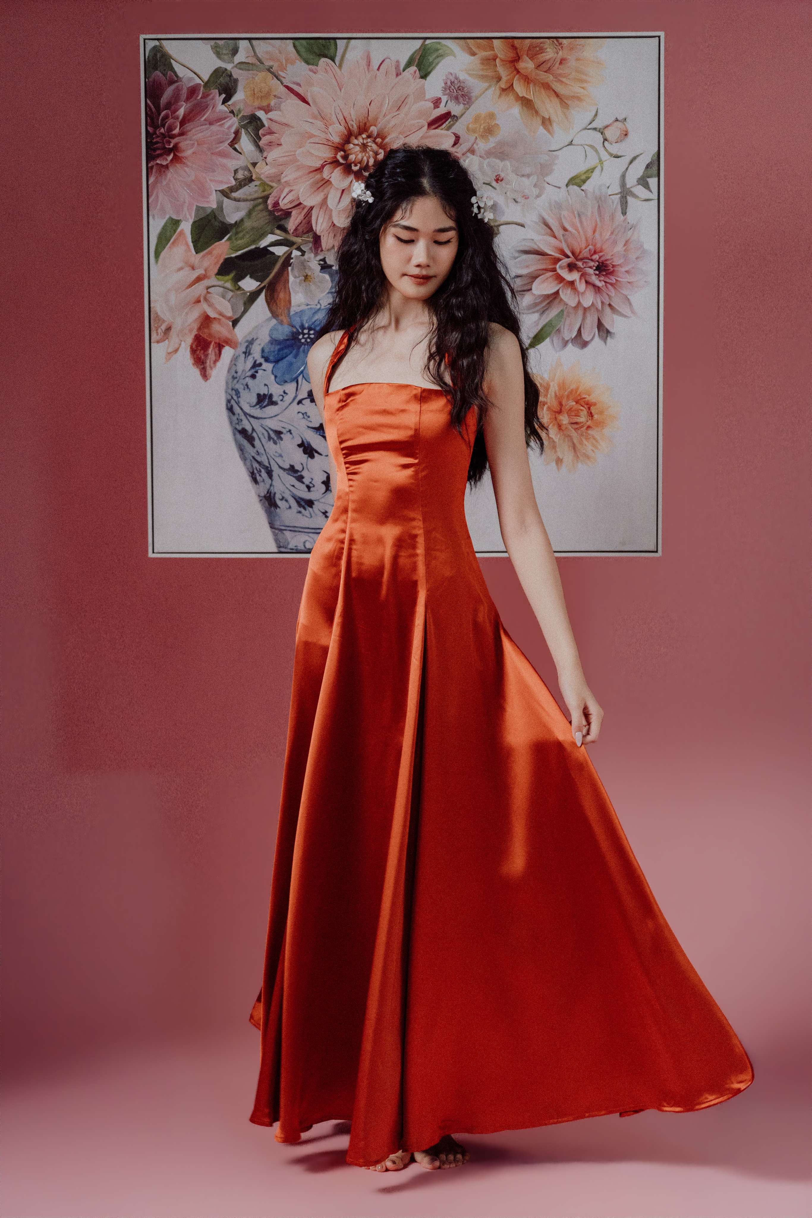 Halter-Neck with Straps Maxi Dress and Bareback